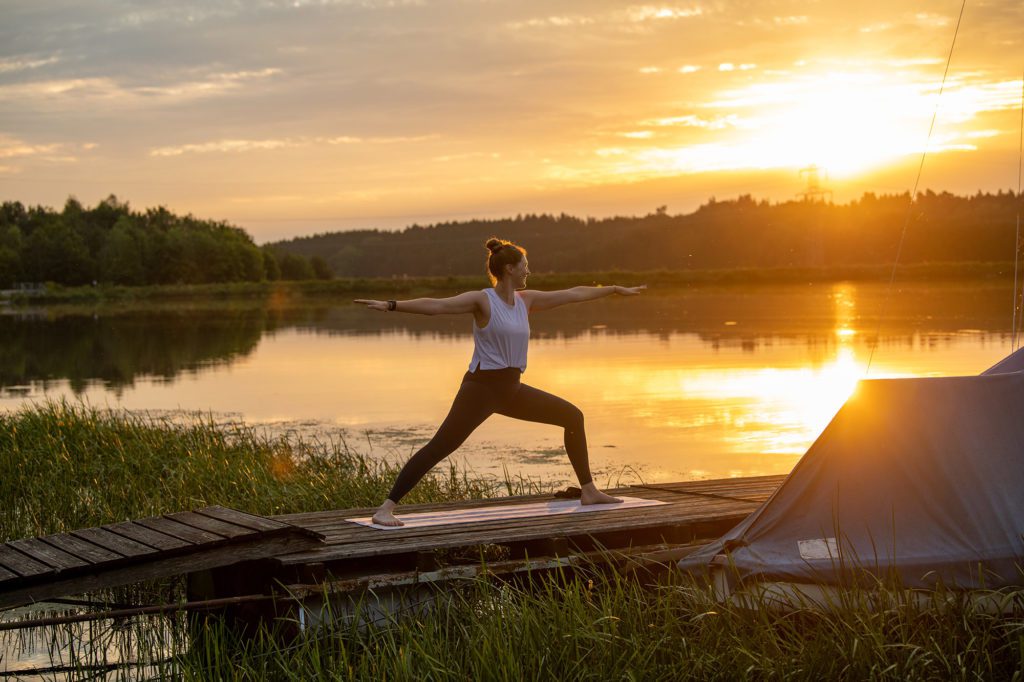 Krieger 2 Yoga für Skifahrer